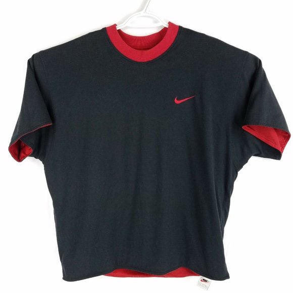 Nike Other - Vintage Nike Reversible Black & Red T-Shirt Jersey Swoosh Logo, Mens Medium
